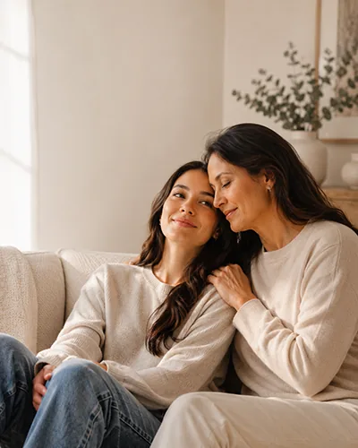 Madre con su hija adolescente